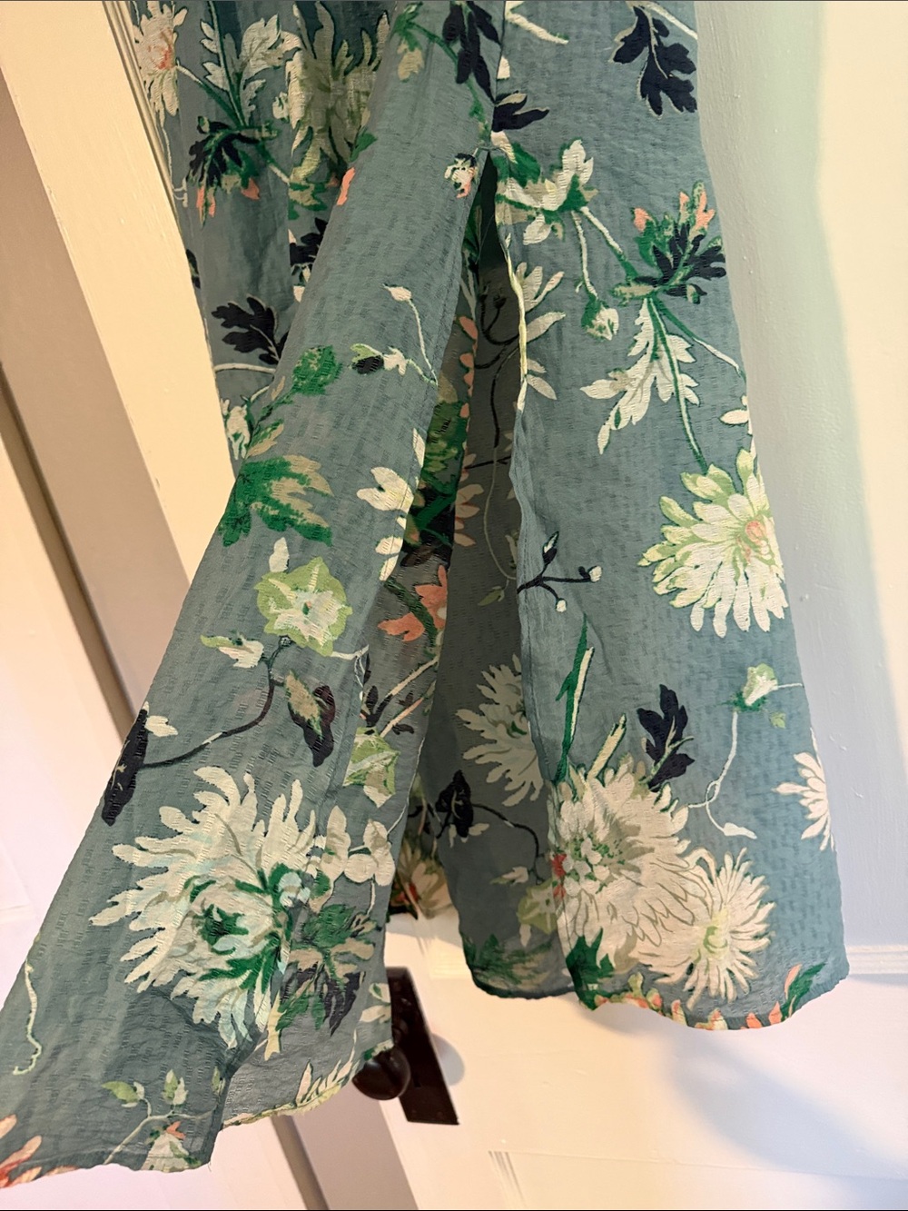 H&M Teal Floral Maxi Skirt with Pink & White Blooms - Picture 2 of 7